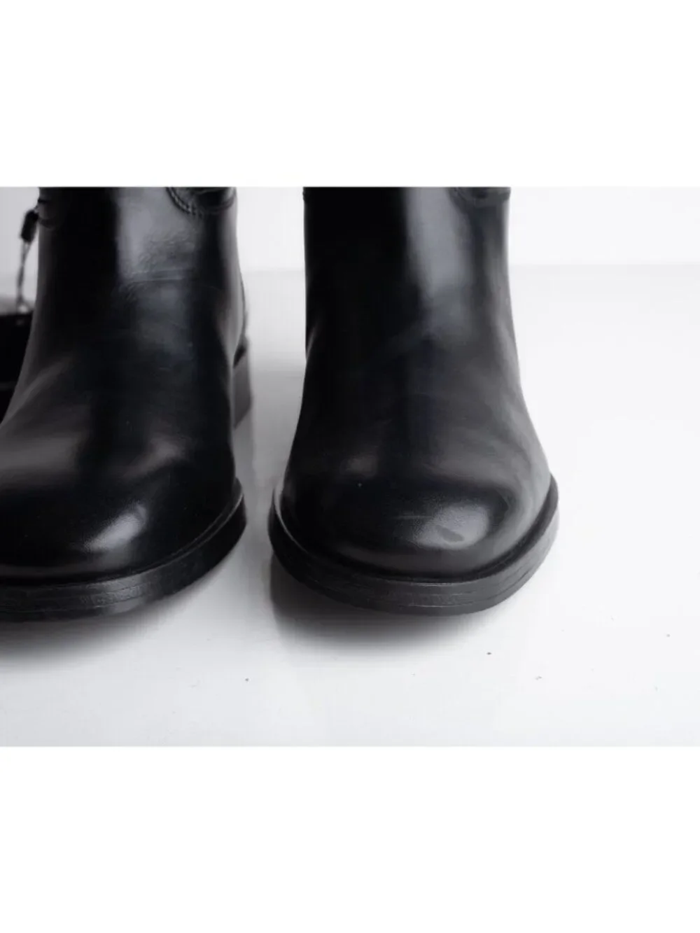 Massimo Dutti Womens Leather Knee High Riding Boots Black Sz US 9 EU 40 NWD